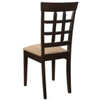 Simple Relax Set of 2 Upholstered Side Chairs in Cappuccino and Tan