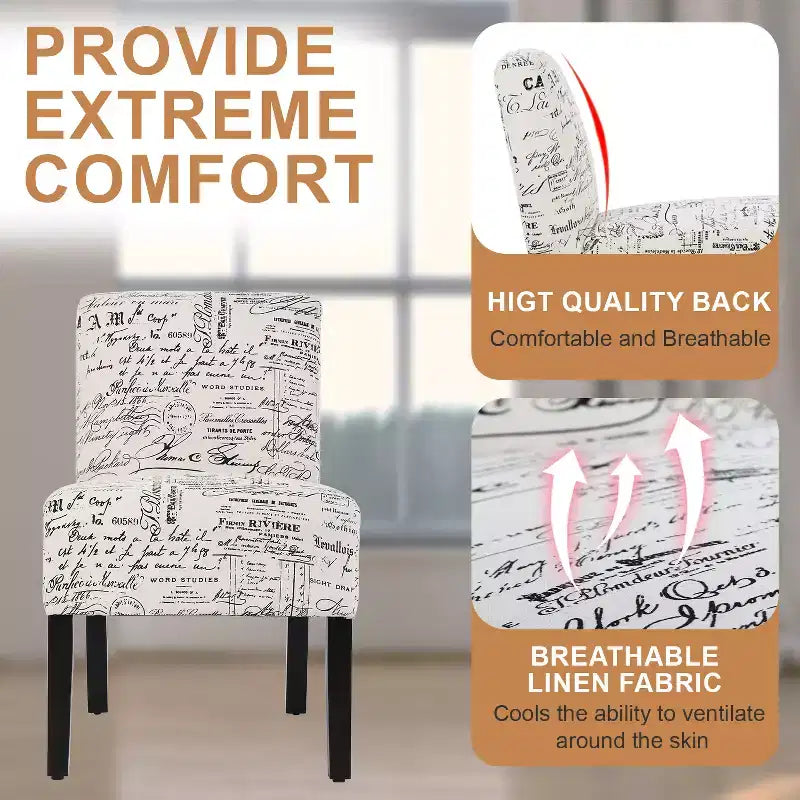 FDW Dining Chair Accent Chair with Soft Fabric and Backrest for Living Room