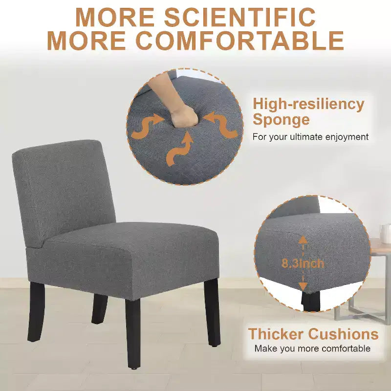 FDW Dining Chair Accent Chair with Soft Fabric and Backrest for Living Room