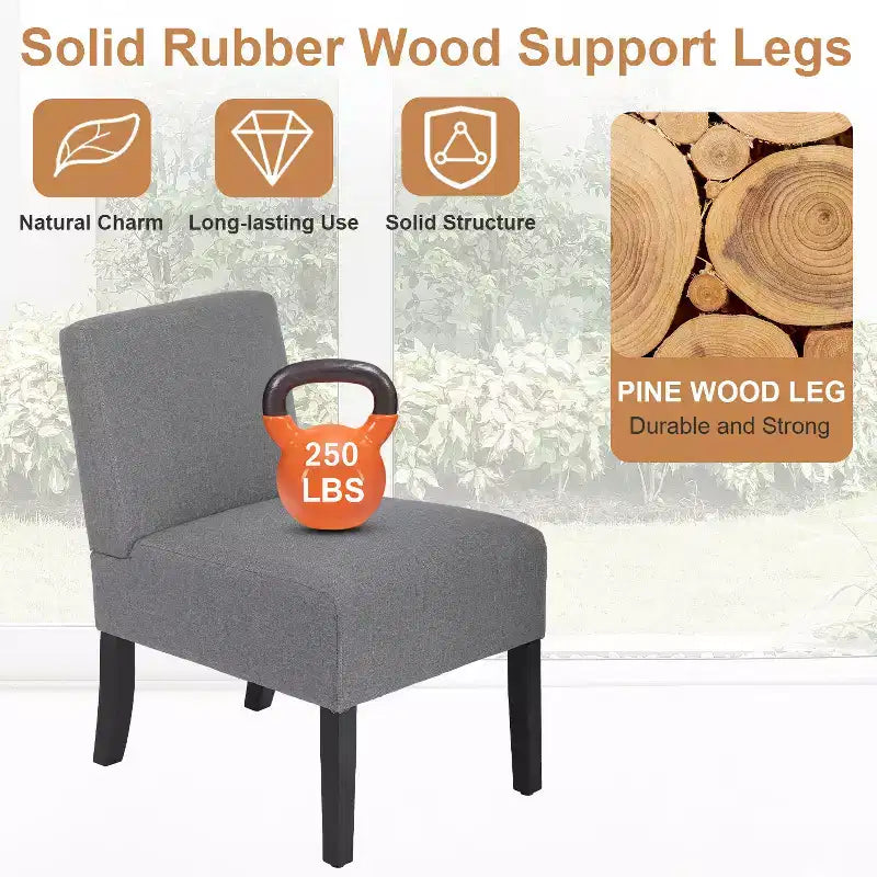 FDW Dining Chair Accent Chair with Soft Fabric and Backrest for Living Room