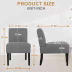 FDW Dining Chair Accent Chair with Soft Fabric and Backrest for Living Room