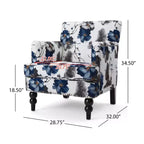 GDFStudio Eve Contemporary Fabric Upholstered Accent Club Chair with Nailhead Trim, Floral Print