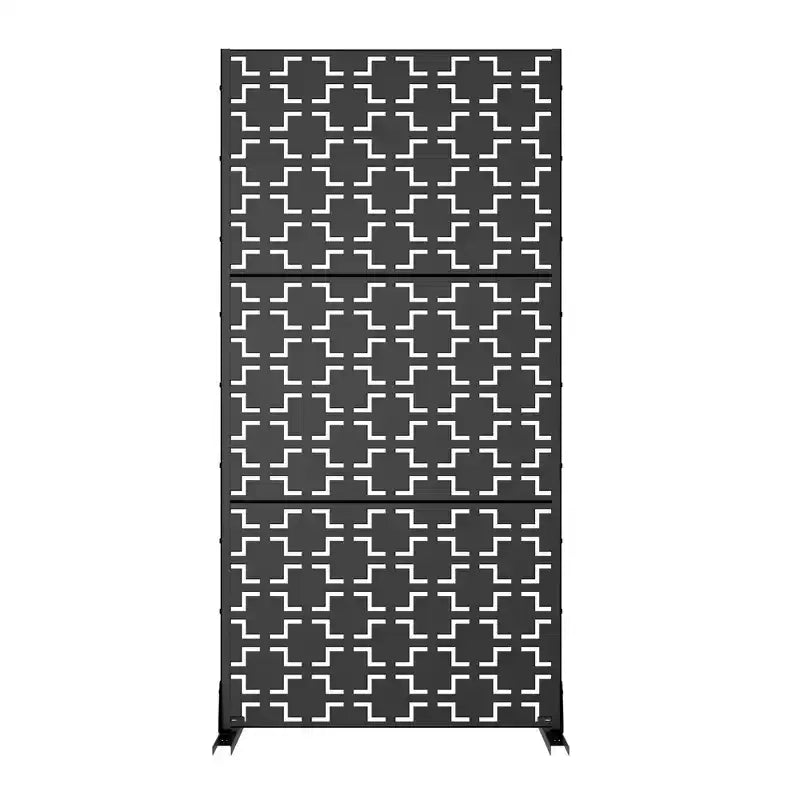 Square 01 Black Galvanized Steel Screen 183x90x40cm