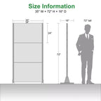 Square 01 Black Galvanized Steel Screen 183x90x40cm
