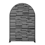 Shine Light-Shadow A-Style Black Arched Galvanized Steel Screen 183x120x40cm