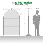 Shine Light-Shadow A-Style Black Arched Galvanized Steel Screen 183x120x40cm