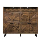 Shoe Storage, Freestanding Shoe Cabinet Storage with 4 Flip Drawers and Barn Door Design, Slim Narrow Shoe Rack Dresser, for Entryway, Foyer, Hallway