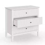 Heynemo Fluted 3 or 5 Drawer Dresser  Tall Striped Chest with Silent Slides for Bedroom, Living Room, Hallway, Entryway
