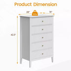Heynemo Fluted 3 or 5 Drawer Dresser  Tall Striped Chest with Silent Slides for Bedroom, Living Room, Hallway, Entryway