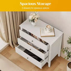Heynemo Fluted 3 or 5 Drawer Dresser  Tall Striped Chest with Silent Slides for Bedroom, Living Room, Hallway, Entryway
