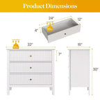 Heynemo Fluted 3 or 5 Drawer Dresser  Tall Striped Chest with Silent Slides for Bedroom, Living Room, Hallway, Entryway