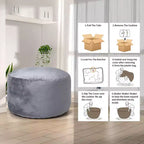4FT Velvet Bean Bag Chair  Foam-Filled Round Lounger for Adults & Teens, Plush Soft Seating for Living Room, Dorm, or Lounge Areas