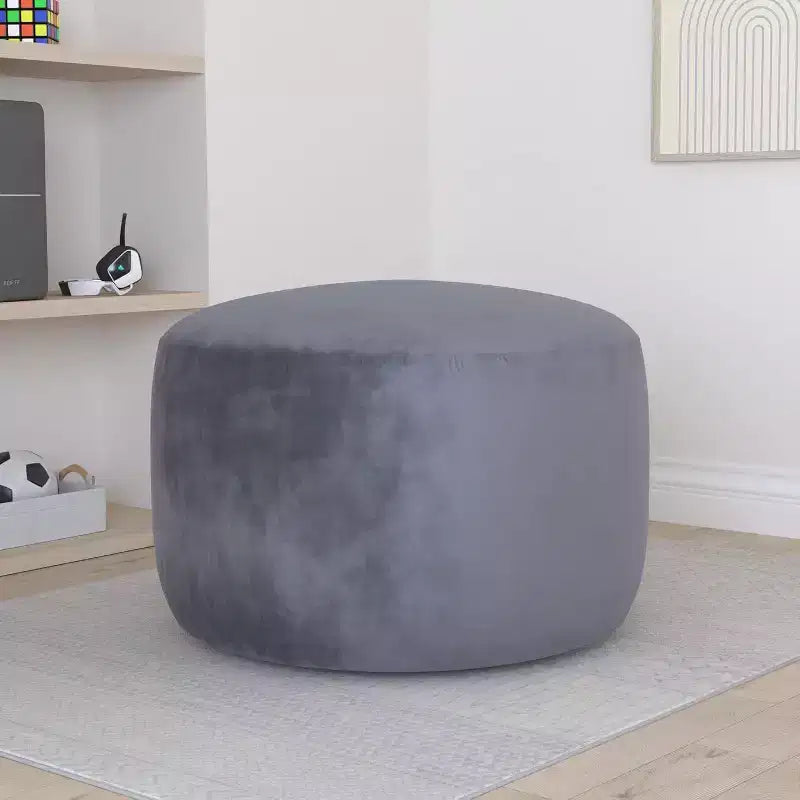 Pouf rond 4FT en velours, rempli de mousse, pour adultes et adolescents, siège doux et moelleux pour salon, dortoir ou espaces de détente