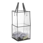 Unique Bargains Nylon Mesh Portable Reinforced Handles Laundry Hamper