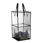 Unique Bargains Nylon Mesh Portable Reinforced Handles Laundry Hamper