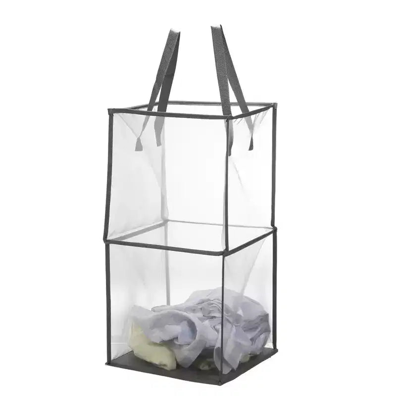 Nylon Mesh Portable Laundry Hamper with Reinforced Handles