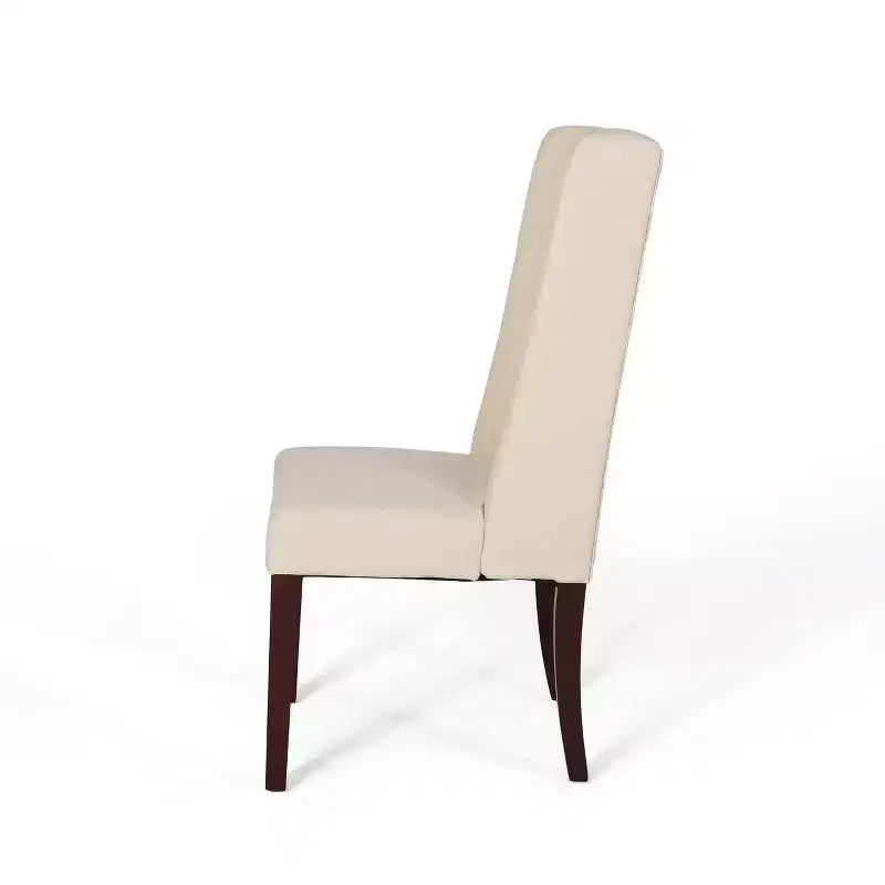 Set of 2 Dining Chairs Upholstered Chairs Armless Chairs with High Wingback & Button Tufted Diamond Stitching, Blue/Beige/Gray/Brown/Red/Black-Merax