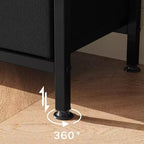 55 Black TV Stand with Grey Drawers, Dresser-Style Entertainment Center for Living Room & Bedroom Storage