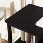 55 Black TV Stand with Grey Drawers, Dresser-Style Entertainment Center for Living Room & Bedroom Storage