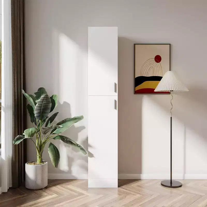 CLIHOME 2 Doors Freestanding Decorative Storage Cabinets with Adjustable Shelves