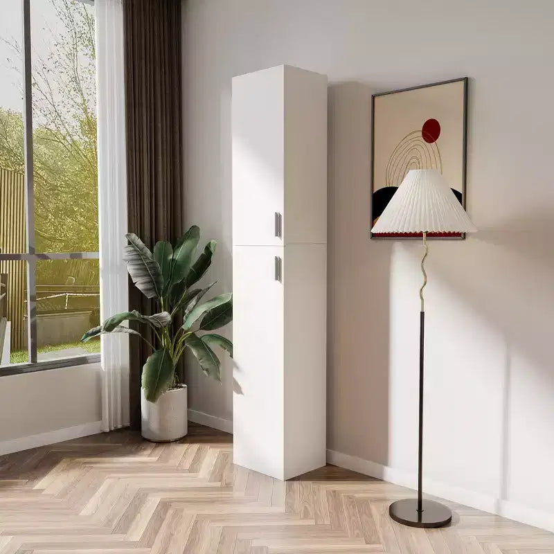 CLIHOME 2 Doors Freestanding Decorative Storage Cabinets with Adjustable Shelves