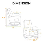 Okak Rocking Accent Chair Living Room Chair with High Back Glider and Side Pocket Retractable Footrest Armchair for Bedroom Nursery