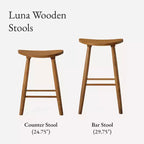 Maven Lane Luna Backless Wooden Kitchen Bar Stool 30