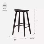Maven Lane Luna Backless Wooden Kitchen Bar Stool 30