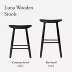Maven Lane Luna Backless Wooden Kitchen Bar Stool 30
