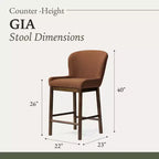 Maven Lane Gia Counter Stool with Fabric Upholstery 26