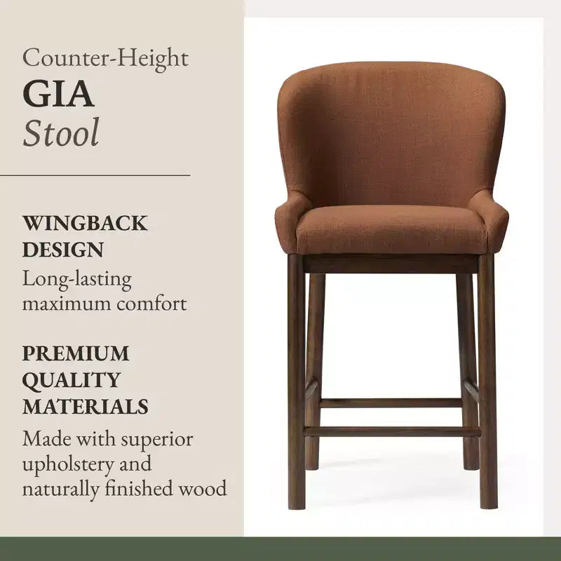 Maven Lane Gia Counter Stool with Fabric Upholstery 26