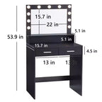 Okak 2-Tier Vanity Dresser with Touch Lights, 3 Brightness Levels, Large Drawer & Compact Makeup Table for Small Bedrooms