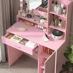 Okak 2-Tier Vanity Dresser with Touch Lights, 3 Brightness Levels, Large Drawer & Compact Makeup Table for Small Bedrooms