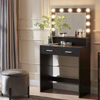 Okak 2-Tier Vanity Dresser with Touch Lights, 3 Brightness Levels, Large Drawer & Compact Makeup Table for Small Bedrooms