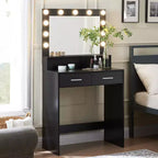 Okak 2-Tier Vanity Dresser with Touch Lights, 3 Brightness Levels, Large Drawer & Compact Makeup Table for Small Bedrooms