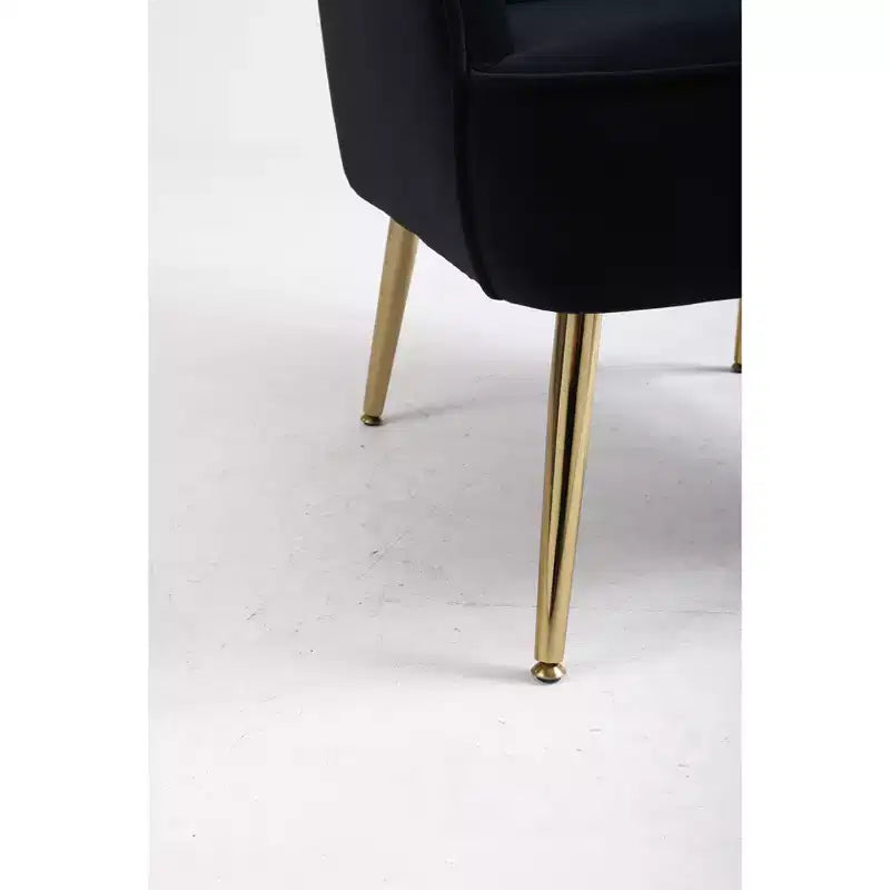 Okak Modern Velvet Accent Chair Living Room Chair with Upholstered Mid-Century Stylish Armchair with Golden Wood Legs for Reading Room Bedroom