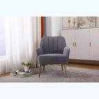 Okak Modern Velvet Accent Chair Living Room Chair with Upholstered Mid-Century Stylish Armchair with Golden Wood Legs for Reading Room Bedroom
