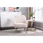 Okak Modern Velvet Accent Chair Living Room Chair with Upholstered Mid-Century Stylish Armchair with Golden Wood Legs for Reading Room Bedroom