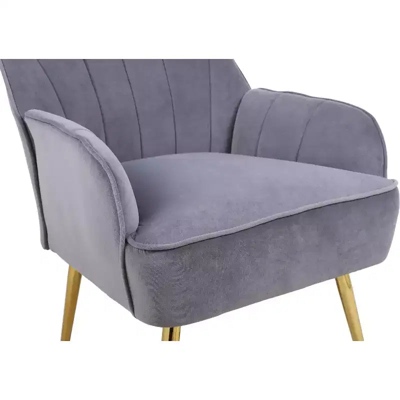 Okak Modern Velvet Accent Chair Living Room Chair with Upholstered Mid-Century Stylish Armchair with Golden Wood Legs for Reading Room Bedroom