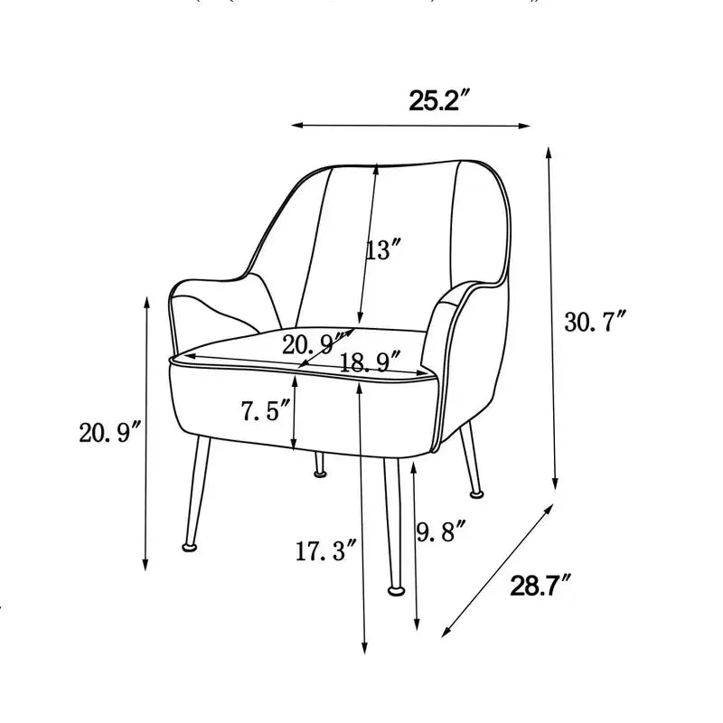 Okak Modern Velvet Accent Chair Living Room Chair with Upholstered Mid-Century Stylish Armchair with Golden Wood Legs for Reading Room Bedroom