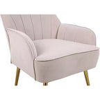 Okak Modern Velvet Accent Chair Living Room Chair with Upholstered Mid-Century Stylish Armchair with Golden Wood Legs for Reading Room Bedroom