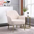 Okak Modern Velvet Accent Chair Living Room Chair with Upholstered Mid-Century Stylish Armchair with Golden Wood Legs for Reading Room Bedroom