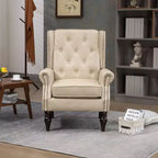 Accent Chair for Bedroom, Modern Wood Frame Armchair with Sturdy Wood Legs for Living Room