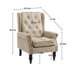 Accent Chair for Bedroom, Modern Wood Frame Armchair with Sturdy Wood Legs for Living Room