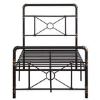 Twin Size Modern Water Pipe Iron Bed Frame with Cross Design
