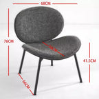 Mid-Century Modern Accent Chair for Bedroom, Shell Chair Single Side Chair Tripod, Fabric Lounge Chair in Walnut Finish Backrest