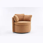 Modern Accent Chair for Bedroom, Teddy Fabric Swivel and Storage Chair With Back Cushion For Living Room