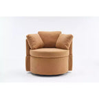 Modern Accent Chair for Bedroom, Teddy Fabric Swivel and Storage Chair With Back Cushion For Living Room