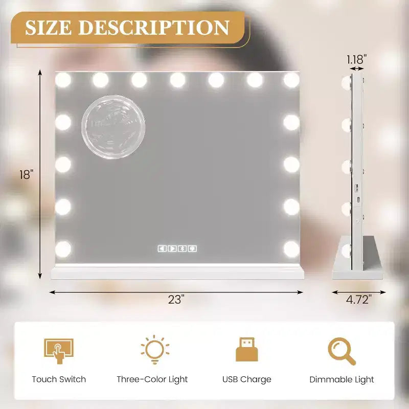 Vanity Mirror with Adjustable Light Modes, Touch Control