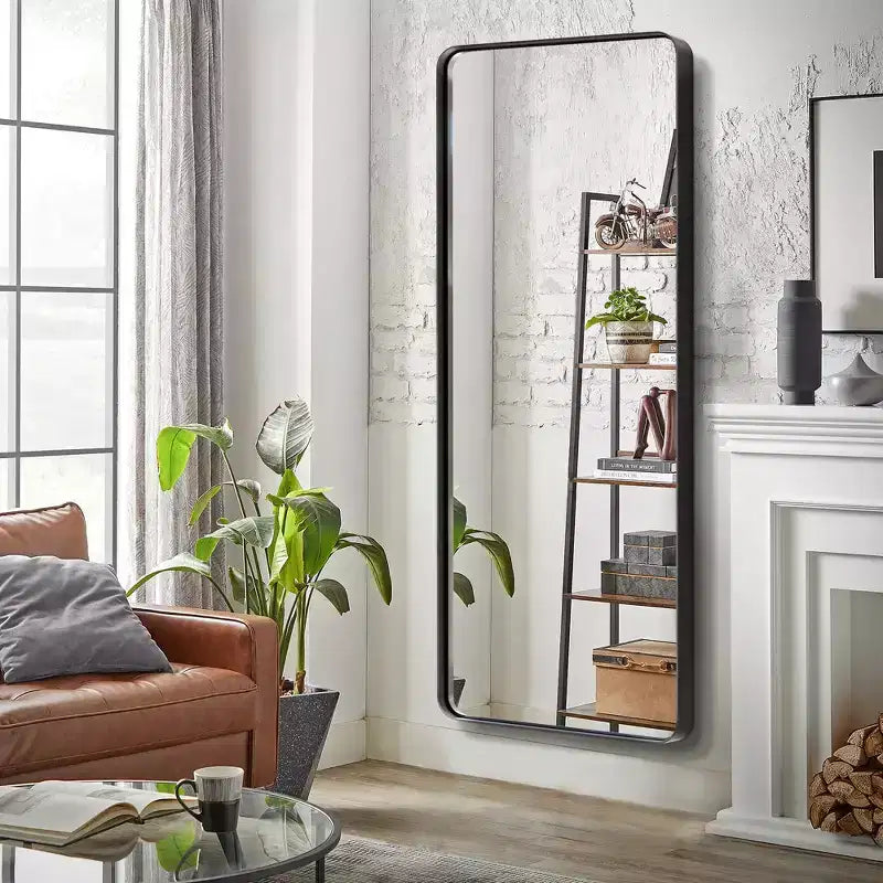 71x31 Rectangle Full-Body Mirror, Black Alloy Aluminium Full Length Mirror, Vanity Mirror for Bathroom, Bedroom Entryway, Living/Dressing Room